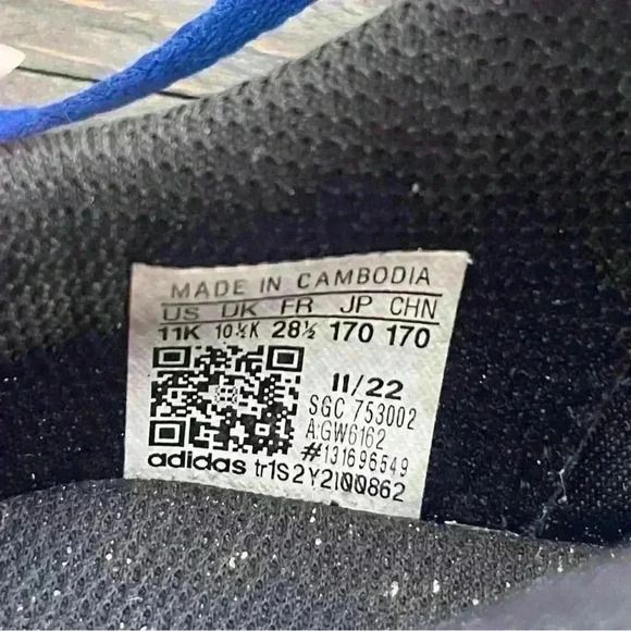 Adidas Blue White Soccer Cleats Kids Size 11 - Picture 8 of 9